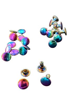 Iridescent Double Cap Rivets Set 12ct