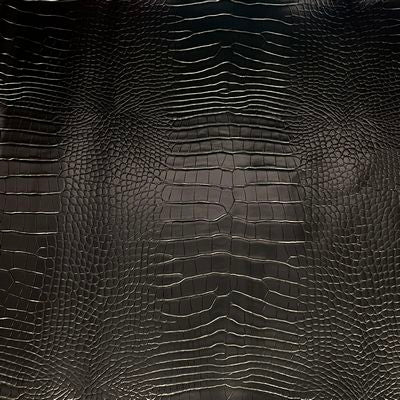 Faux Crocodile-Glossy Black 18 in x 54 in