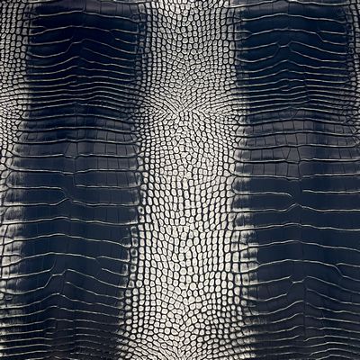 Faux Crocodile-Navy/Silver 18 in x 54 in