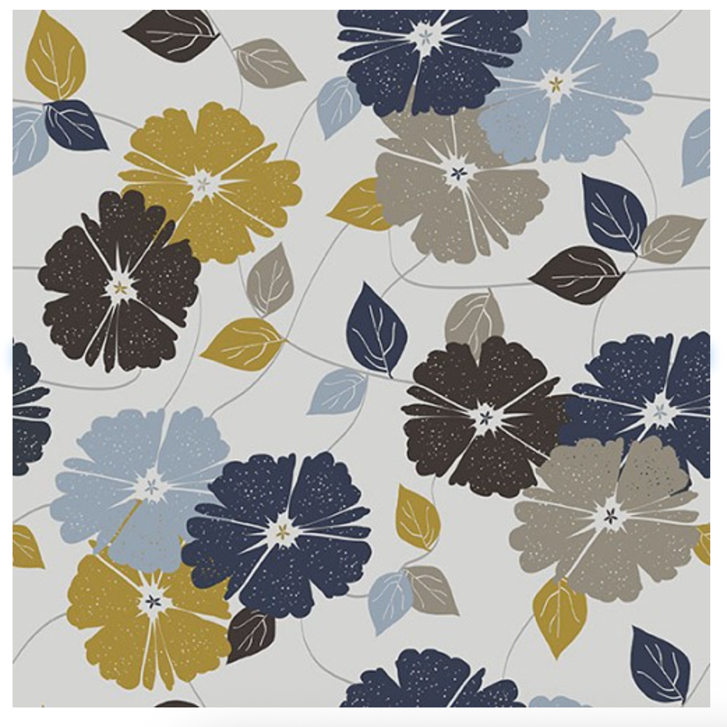 Light Gray Modern Refinement Floral Vine G 108" Wideback Cotton Fabric (1 7/8 yard pack)