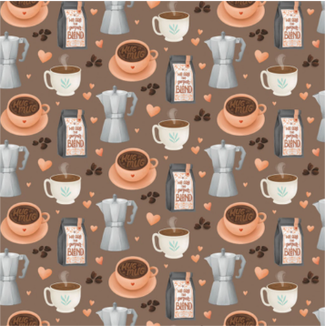 CW Perfect Blend Digital Coffee Shop Brown