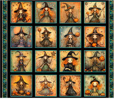 QT Witch Picture Patches Black - Witchypoo