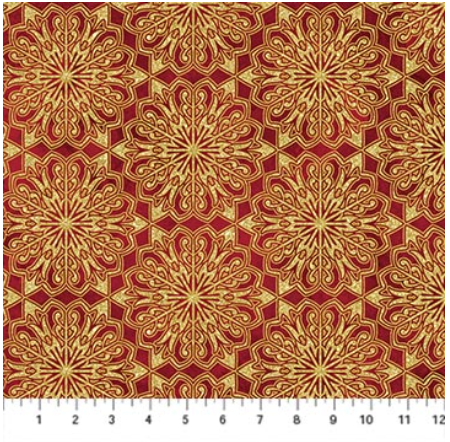 NC Medallions Red Multi O' Christmas Tree Shimmer 28959M-24