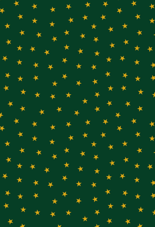LI Gold Stars Christmas Green Christmas in Bluebell Wood