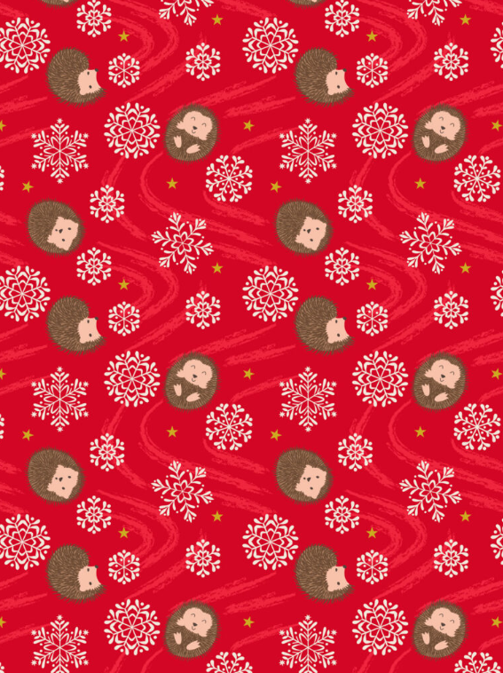 LI Snowflake Hedgehog Red Christmas in Bluebell Wood
