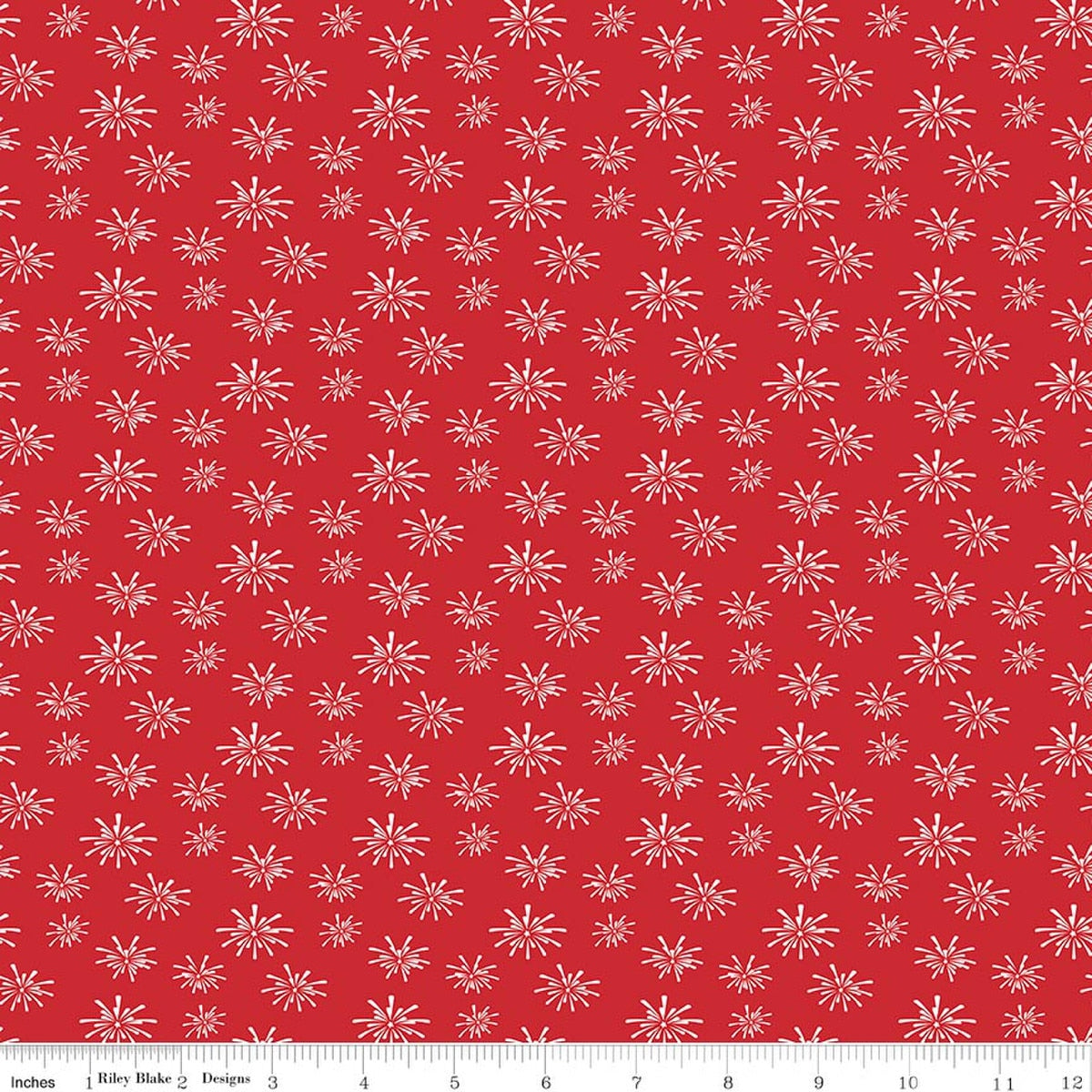 Seasonal Basics Fireworks Red 44"/45" Cotton Fabric Per Yard