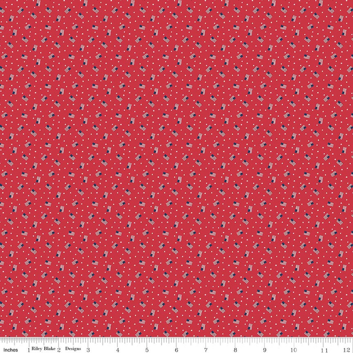 Seasonal Basics Grand Ol' Flag Red 44"/45" Cotton Fabric Per Yard