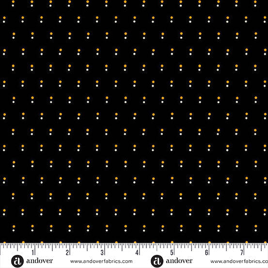 Shadow Dot Black Nightfall 44"/45" Cotton Fabric Per Yard