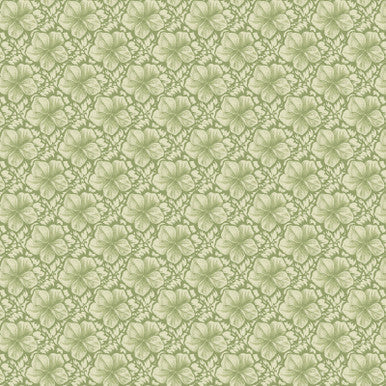 Small Texture Flower - Green Fluttering Florals Cotton 43"/44" Fabric Per Yard
