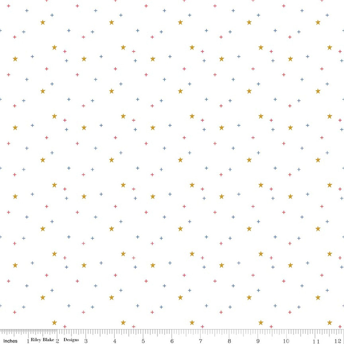Sparkler Star White 44"/45" Cotton Fabric Per Yard