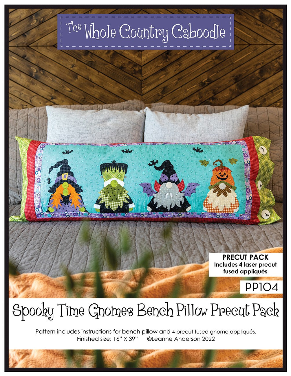 Spooky Time Gnomes Bench Pillow Precut Pack