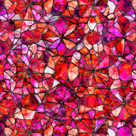 Strawberry Mosaic Blender Lumenique 44"/45" Cotton Fabric Per Yard