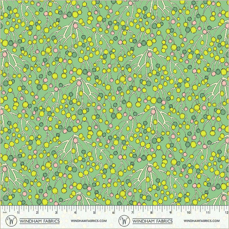 Sunshine Huckleberry Mint High Density Cotton 44"/45" Fabric Per Yard