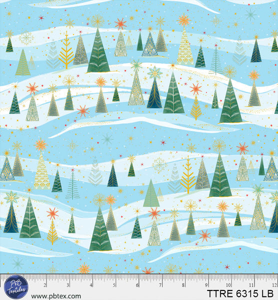 Turnowsky Treasures Snowdrifts Allover Light Blue 44"/45" Cotton Fabric Per Yard