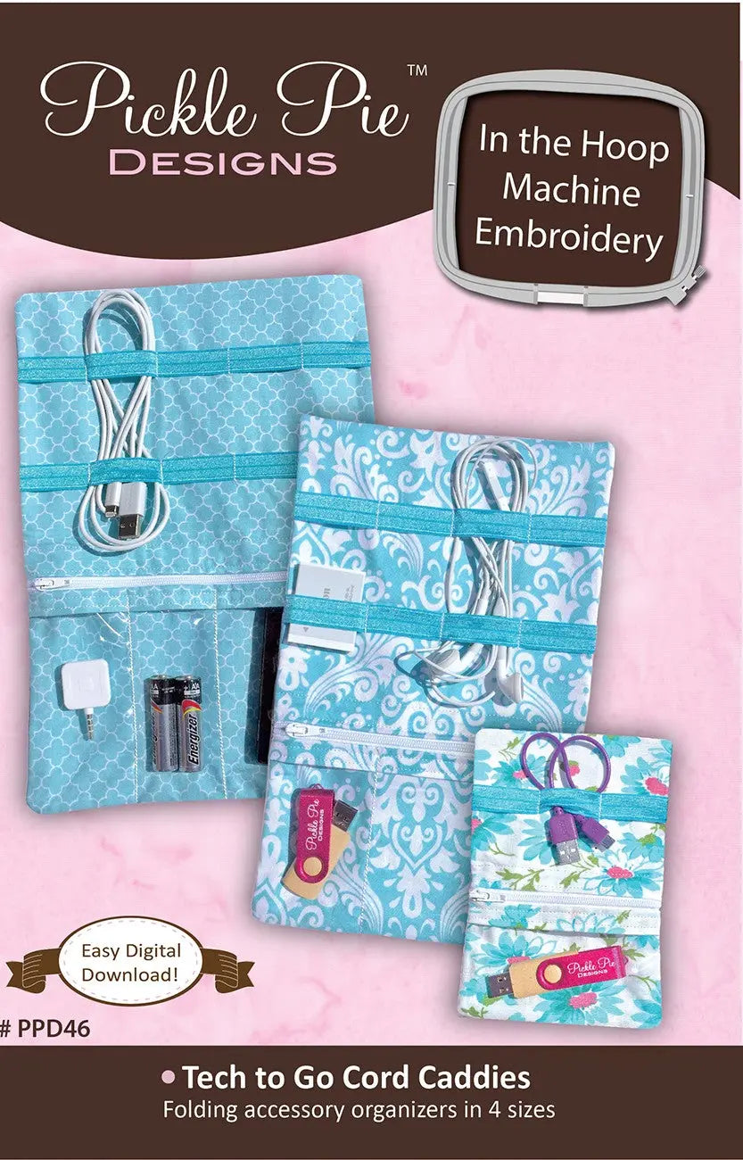 Tech to Go Cord Caddies Embroidery