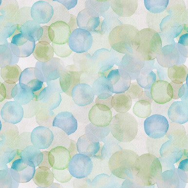 Turquoise Tiny Bubbles Valley View Cotton 43"/44" Fabric Per Yard