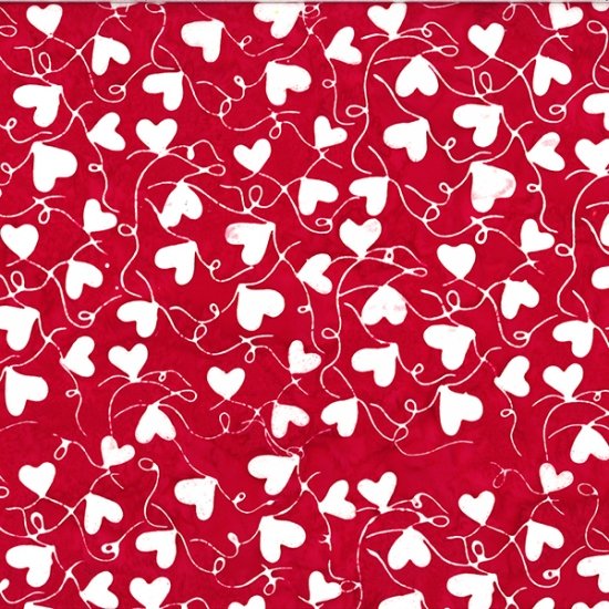 Hoffman U2492-75 Swirly Hearts - Peppermint 45" wide fabric per yard