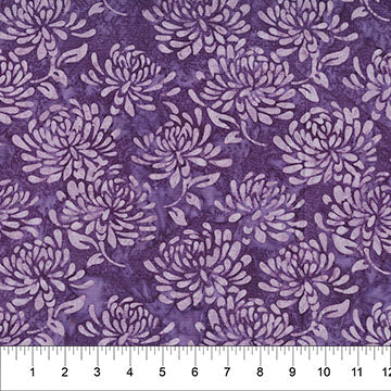 Water Lilies Amethyst 44"/45" Cotton Fabric Per Yard