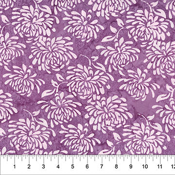 Water Lilies Plum 44"/45" Cotton Fabric Per Yard