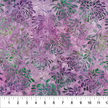Water Lilies Violet 44"/45" Cotton Fabric Per Yard