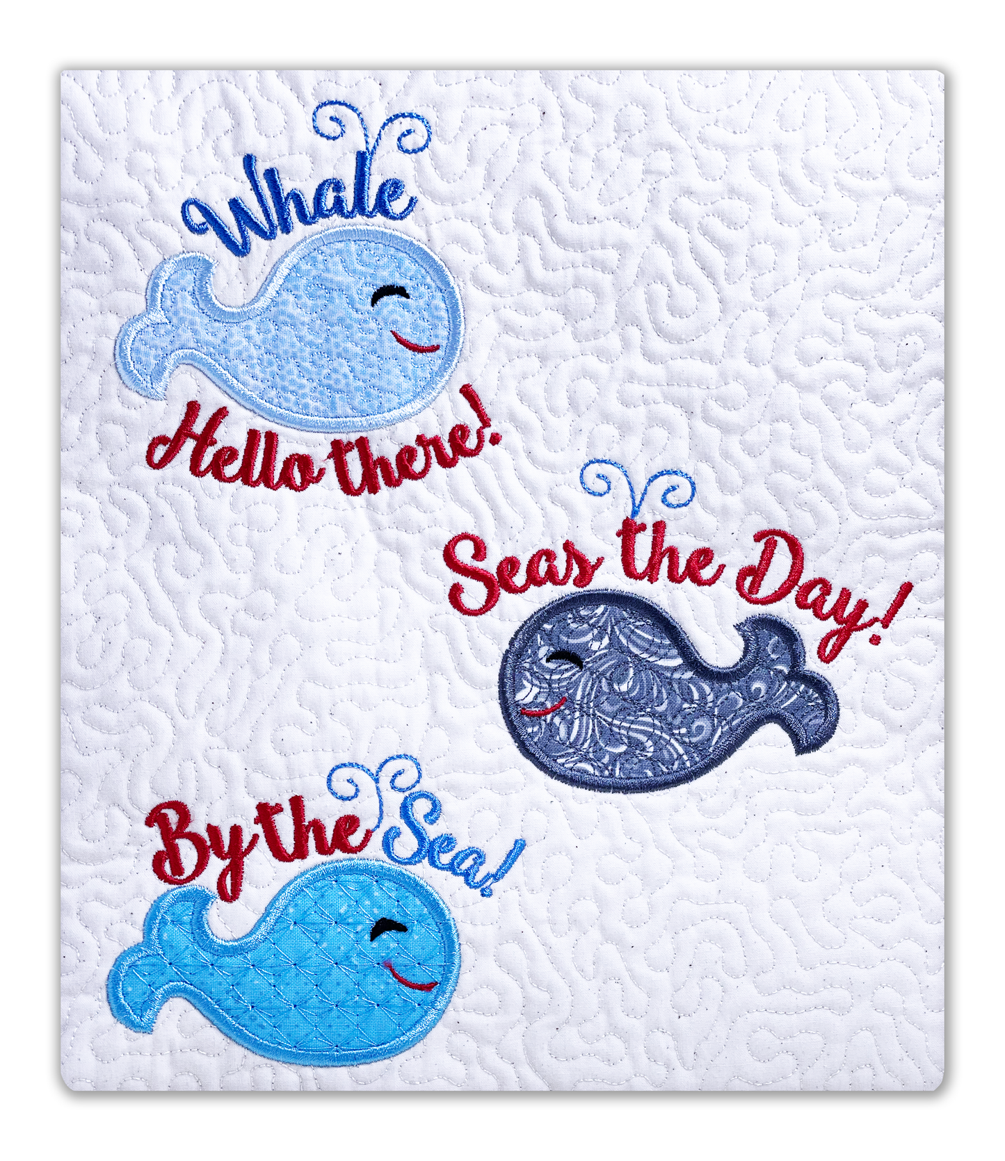 Whale Hello There Applique In the Hoop Embroidery Design Collection