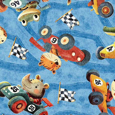 QT Turbo Tykes - Animal Racecar Toss Blue