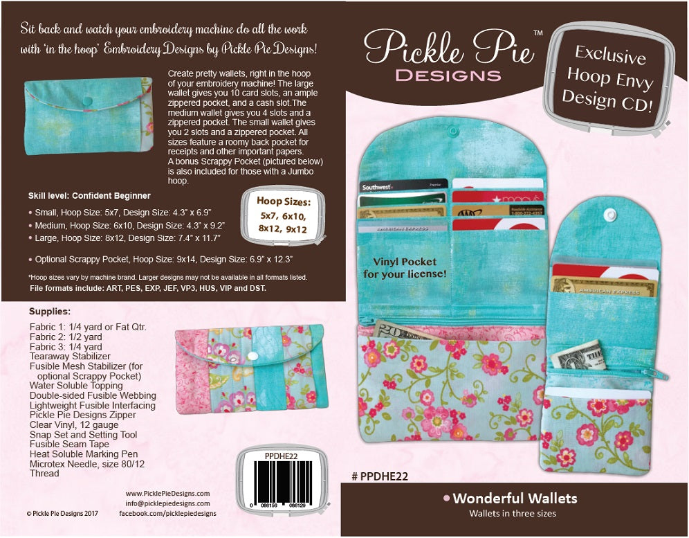 Wonderful Wallets In the Hoop Embroidery Design Collection