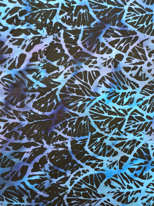 AN Stacked Blue Leaves Black