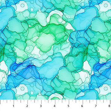 Radiant Rhapsody Aquatic Cool 44"/45" Cotton Fabric Per Yard
