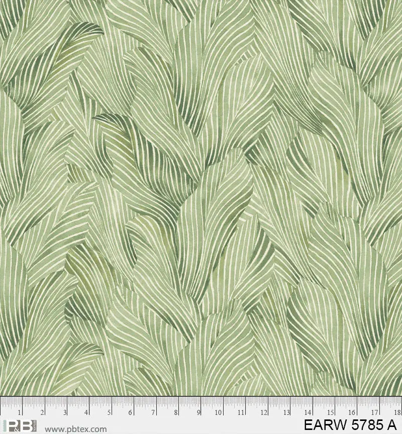 108" Earth Tones Light Green Leaf Cotton Wideback Fabric (1 1/2 yard pack)