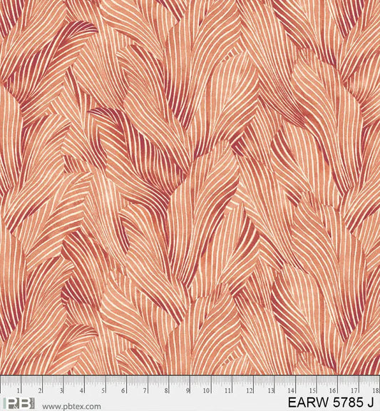 108" Earth Tones Orange Leaf Cotton Wideback Fabric per yard