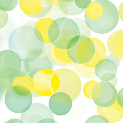 Yellow/Green Bubbles 108" Lemon/Lime Cotton Wideback Fabric (1 3/4 yard pack)