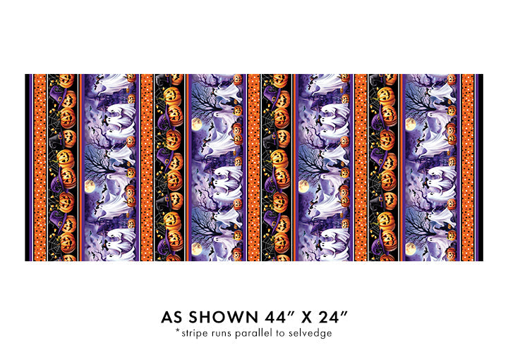 Ghostly Soiree Ghostly Stripe Multi 44" x 24" Panel