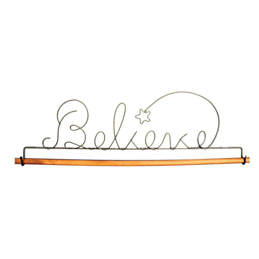 16in Believe Hanger Silver