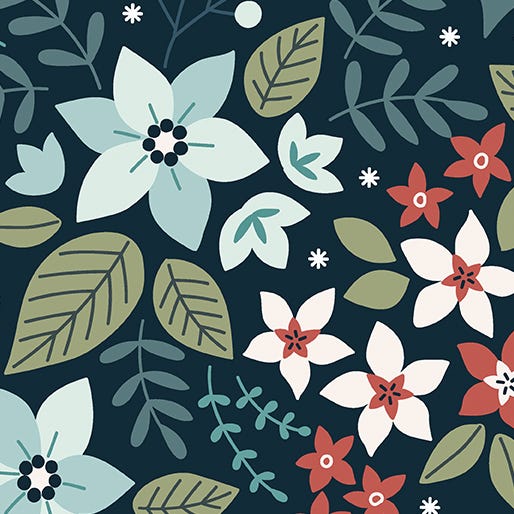 Holly & Hearth Holly Midnight Cotton Wideback Fabric per yard