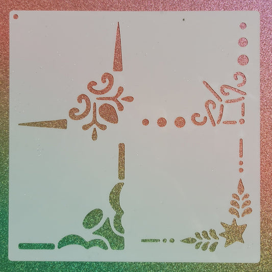 Holiday Corner Boarders Stencil