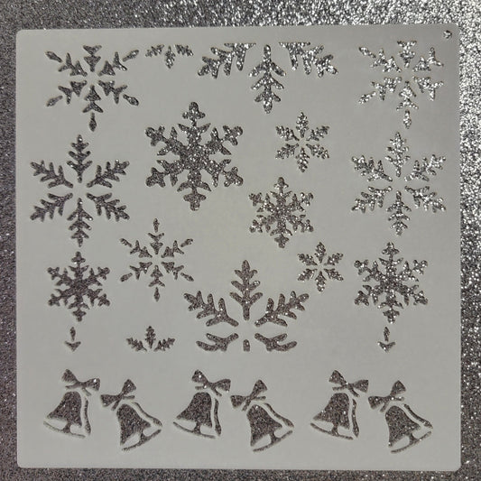 Bells & Snow Stencil