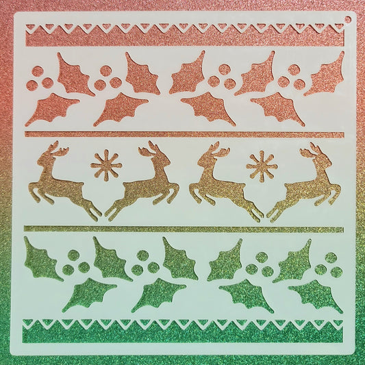 Holly Deer Stripes Stencil