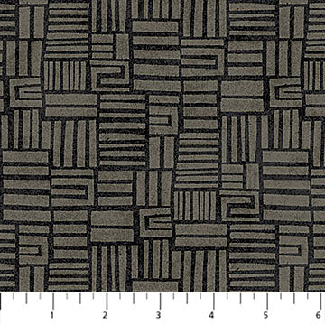 Modern Vibe Broken Square Black Taupe 44"/45" Cotton Fabric Per Yard