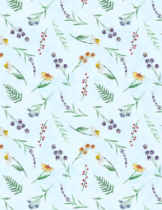 WL Fanciful Flight  Floral Toss Blue