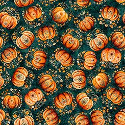 QT Tossed Pumpkins Teal - Harvest Hollow