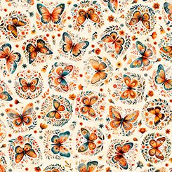 QT Butterflies Cream - Harvest Hollow