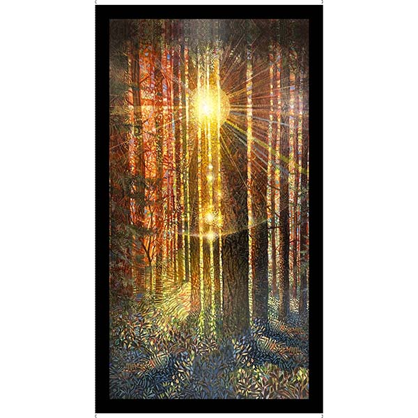 FOREST LIGHT FOREST SUNSHINE PANEL MULTI 44"/45" Fabric Per Yard