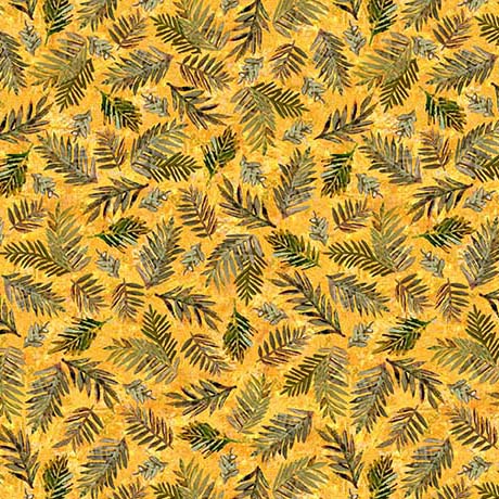 FOREST LIGHT PINE SPRIGS MARIGOLD 44"/45" Fabric Per Yard