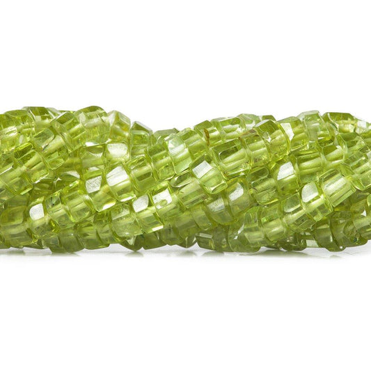 3mm Peridot Faceted Heishi Beads, 14 inch