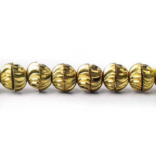 6mm Brass Curved Fluted Bead Caps 8 inch