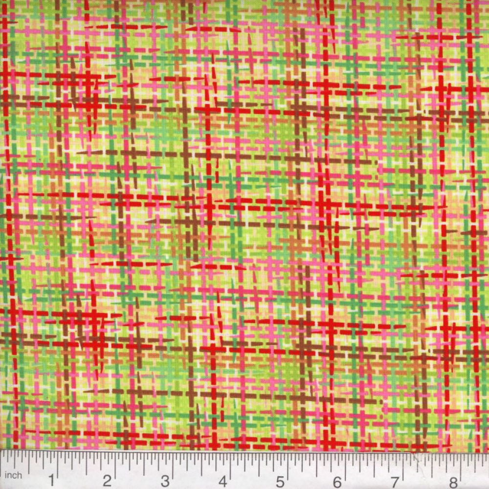 Lime & Red  Zapper 45" wide Fabric per yard
