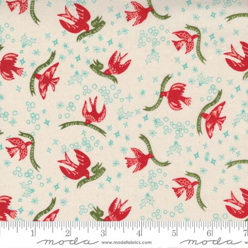 Cheer Merriment Natural 44"/45" Fabric Per Yard