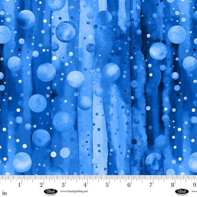 Bubble Pops 108" Blue Cotton Wideback Fabric per yard