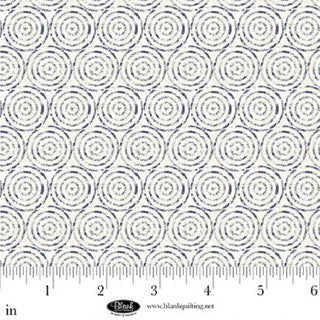 Cameo Appearance Circular Geometric White Cotton 44"/45" Fabric Per Yard